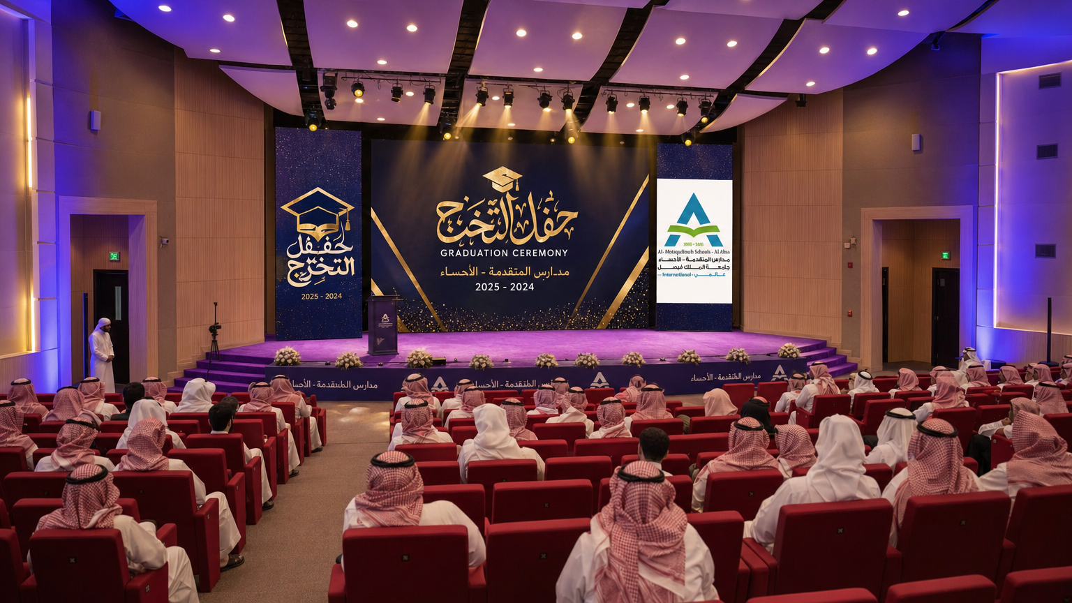 المسرح بثلاث شاشات